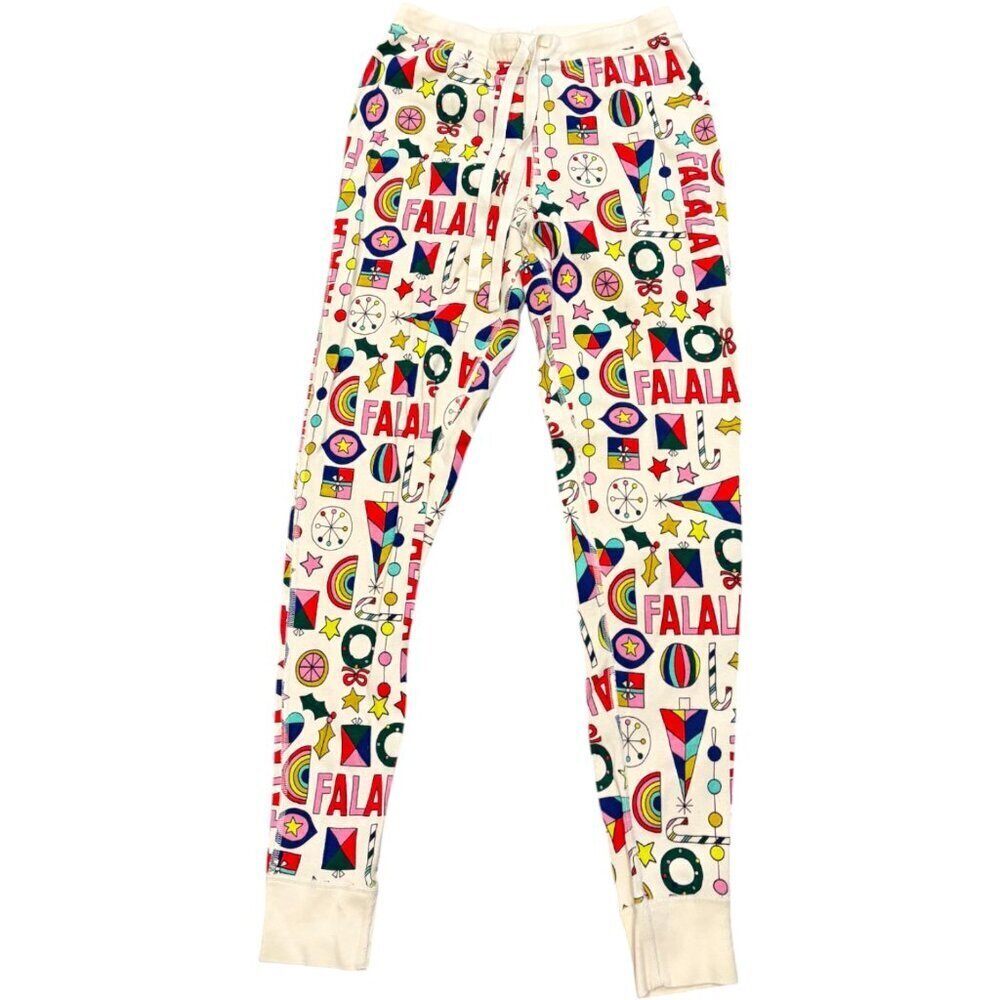 Hanna Andersson Christmas Falala Print Pajama Pants Size S Womens Long john - Picture 2 of 3